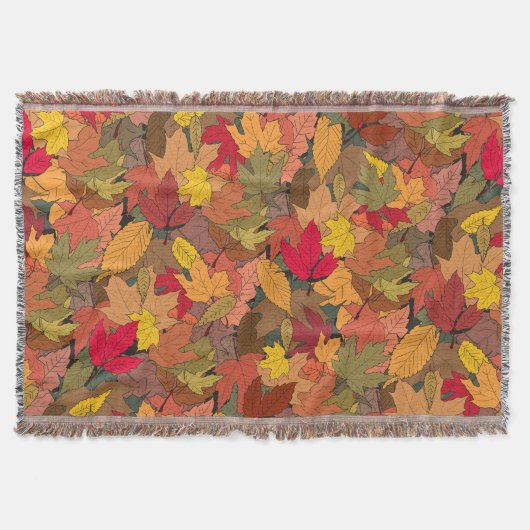 Farbenfrohe Herbstblätter Decke (Vorderseite)