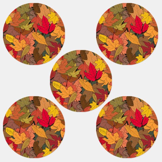 Farbenfrohe Herbstblätter Etiketten (Gruppe)