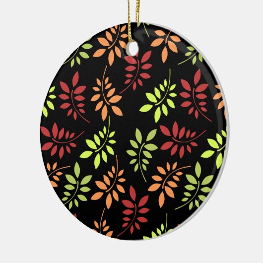 Farbenfrohe Herbstblätter in warmen Tönen Keramik Keramik Ornament (Links)