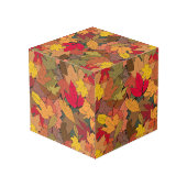 Farbenfrohe Herbstblätter Würfel (Rückseite Schrägansicht)