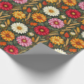 Farbenfrohe Herbstblumen Geschenkpapier (Ecke)