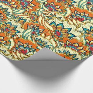 Farbenfrohe Herbstblumen Geschenkpapier