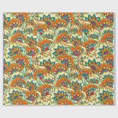 Farbenfrohe Herbstblumen Geschenkpapier (Flach)