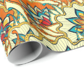 Farbenfrohe Herbstblumen Geschenkpapier (Rolleneckpunkt)