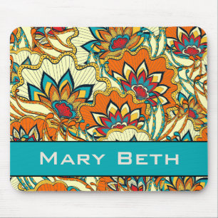 Farbenfrohe Herbstblumen-Personalisierung Mousepad
