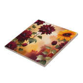 Farbenfrohe Herbstblüten mit Wasserfarbe Fliese (Seite)