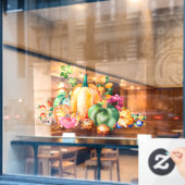 Farbenfrohe Herbsternte Display-Darstellung Fensteraufkleber (Café-Fenster)