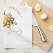 Farbenfrohe Herbsternte Geschirrtuch (Viertel Falte)