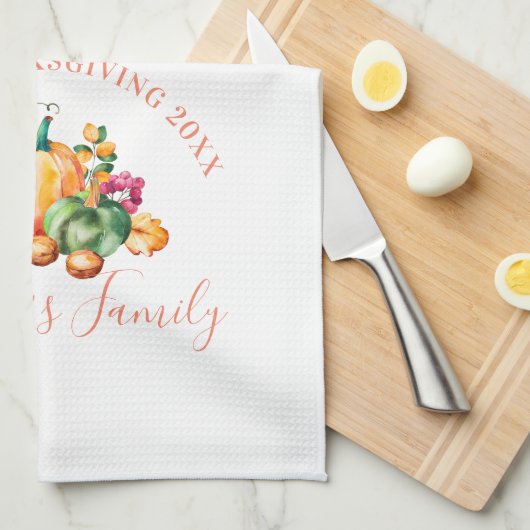 Farbenfrohe Herbsternte Geschirrtuch (Viertel Falte)