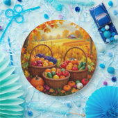 Farbenfrohe Herbsternte Körbe Pappteller (Party)