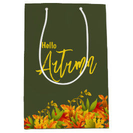 Farbenfrohe Herbstfallen Blätter Geschenktasche Mittlere Geschenktüte