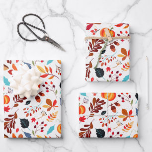 Farbenfrohe Herbstfavoriten Saisonales Geschenkp Geschenkpapier Set