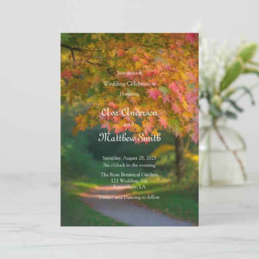 Farbenfrohe Herbstfeier Einladung (Stehend Vorderseite)