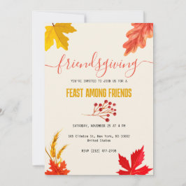 Farbenfrohe Herbstfest Erntedank Einladung
