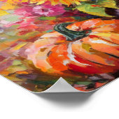 Farbenfrohe Herbstflorale und Pumpkins Poster (Ecke)