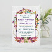 farbenfrohe Herbsthochzeit-Herbstlaube Einladung (Stehend Vorderseite)