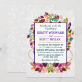 farbenfrohe Herbsthochzeit-Herbstlaube Einladung (Vorne/Hinten)