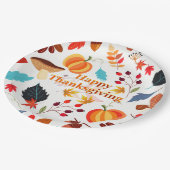 Farbenfrohe Herbstkonzeption Pappteller (Schrägansicht)