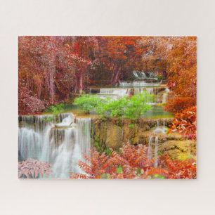 Farbenfrohe Herbstkulisse Seepromenade Puzzle