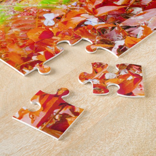 Farbenfrohe Herbstkulisse Seepromenade Puzzle (Seite)