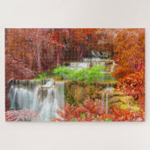 Farbenfrohe Herbstkulisse Seepromenade Puzzle (Horizontal)