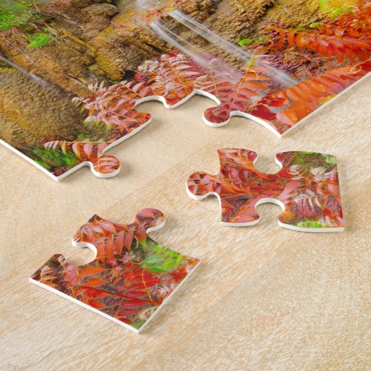 Farbenfrohe Herbstkulisse Seepromenade Puzzle (Seite)