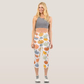 Farbenfrohe Herbstkuppeln Muster Capri Leggings (Vorderseite)