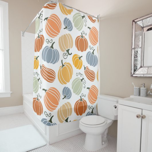 Farbenfrohe Herbstkuppeln Muster Duschvorhang (Beispiel)