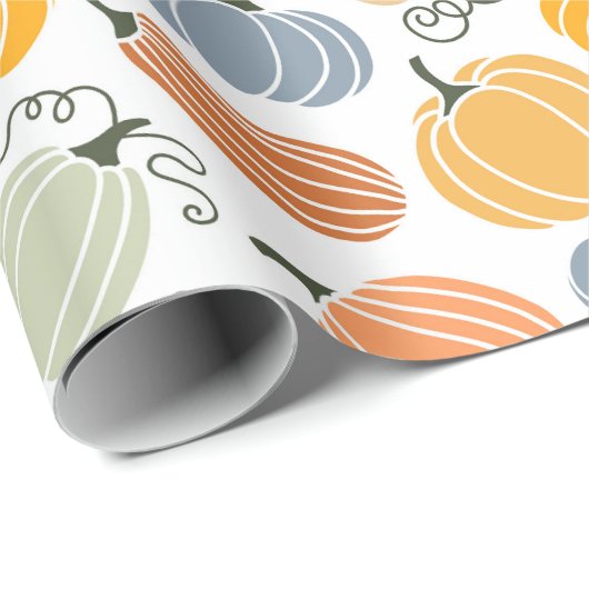 Farbenfrohe Herbstkuppeln Muster Geschenkpapier (Rolleneckpunkt)