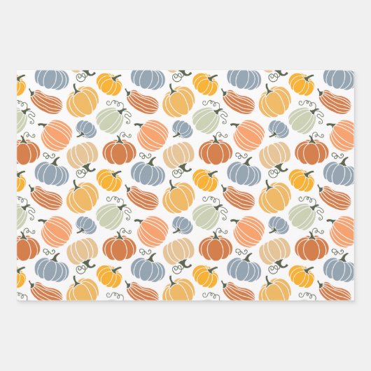 Farbenfrohe Herbstkuppeln Muster Geschenkpapier Set (Vorderseite)