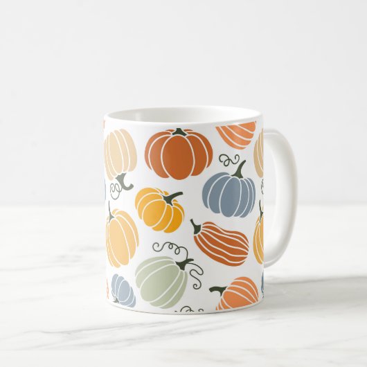 Farbenfrohe Herbstkuppeln Muster Kaffeetasse (VorderseiteRechts)