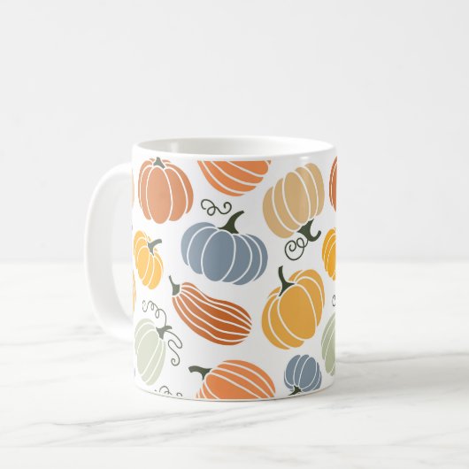 Farbenfrohe Herbstkuppeln Muster Kaffeetasse (Vorderseite Links)