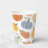 Farbenfrohe Herbstkuppeln Muster Pappbecher (Rückseite)