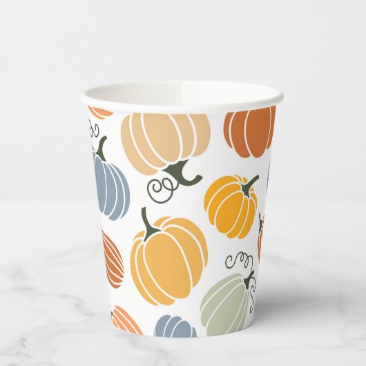 Farbenfrohe Herbstkuppeln Muster Pappbecher (Links)