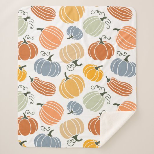 Farbenfrohe Herbstkuppeln Muster Sherpadecke (Vorderseite)