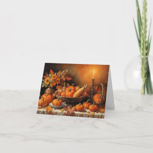 Farbenfrohe Herbstkürbisse Feiertagskarte