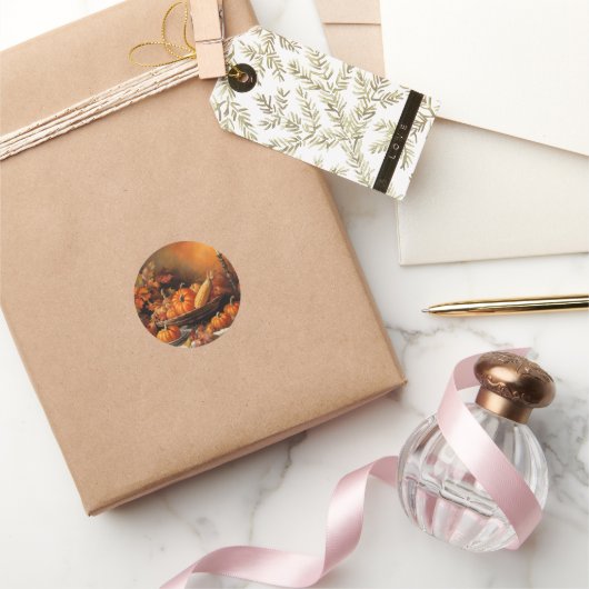 Farbenfrohe Herbstkürbisse Runder Aufkleber (Schenken)