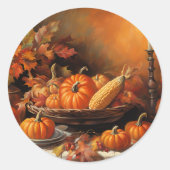 Farbenfrohe Herbstkürbisse Runder Aufkleber (Vorderseite)