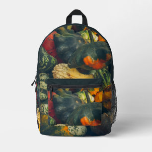 Farbenfrohe Herbstkurz und Kürbis Bedruckter Rucksack