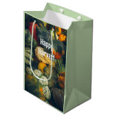 Farbenfrohe Herbstkurz und Kürbis Mittlere Geschenktüte (Vorderseite Schrägansicht)