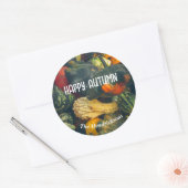 Farbenfrohe Herbstkurz und Kürbis Runder Aufkleber (Umschlag)