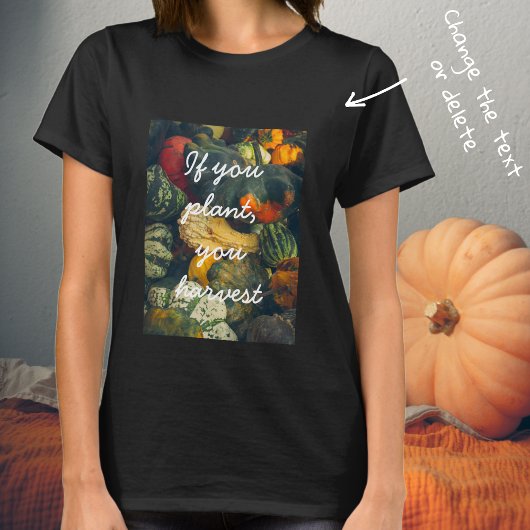 Farbenfrohe Herbstkurz und Kürbis T-Shirt