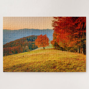 Farbenfrohe Herbstlandschaft Bäume Puzzle