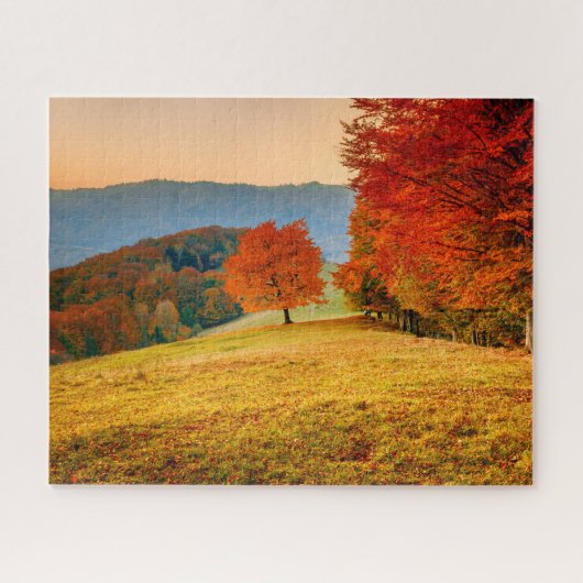 Farbenfrohe Herbstlandschaft Bäume Puzzle (Horizontal)