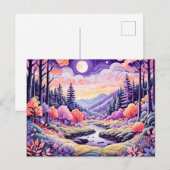 Farbenfrohe Herbstlandschaft mit Strom unter Monli Postkarte (Vorne/Hinten)