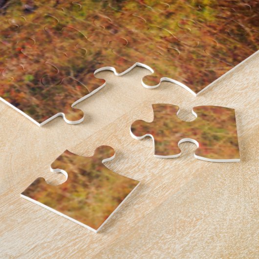 Farbenfrohe Herbstlandschaft mit Zaun in Siebenbür Puzzle (Seite)