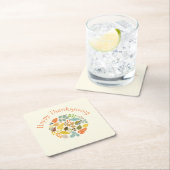 Farbenfrohe Herbstlaub Glückwunsch Thanksgiving Rechteckiger Pappuntersetzer (Vor Ort)