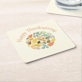 Farbenfrohe Herbstlaub Glückwunsch Thanksgiving Rechteckiger Pappuntersetzer