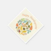 Farbenfrohe Herbstlaub Glückwunsch Thanksgiving Serviette (Ecke)