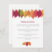 Farbenfrohe Herbstlaub Hochzeitgastdetails Begleitkarte (Vorne/Hinten)